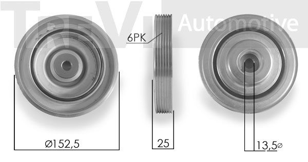 TREVI AUTOMOTIVE Ременный шкив, коленчатый вал PC1191